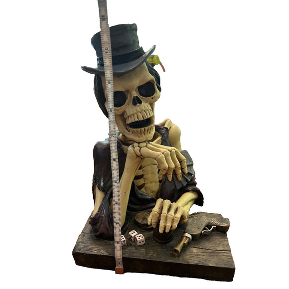 RARE FIND '97 Skulpture by David Wang Skeleton Gambler Gun Dice Zombie Halloween - Picture 11 of 13